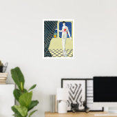 Poster Mes invités ne sont pas arrivés, illustration d'un (Bureau à domicile)