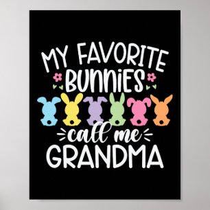Poster Mes lapins préférés m'appellent mamie Pâques Mères