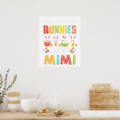 Poster mes lapins préférés m'appellent mimi, rétro, vinta (Cuisine)