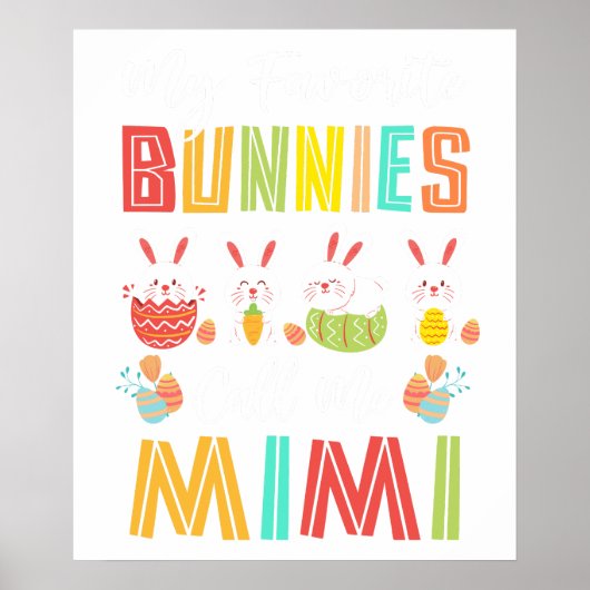 Poster mes lapins préférés m'appellent mimi, rétro, vinta (Devant)