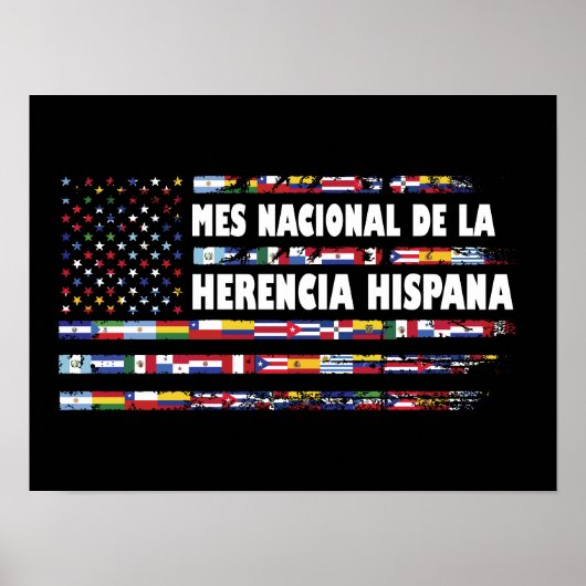Poster Mes Nacional De La Herencia Hispania (Devant)