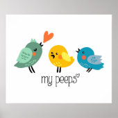 Poster Mes Peeps | Oiseau mignon | Main tirée (Devant)