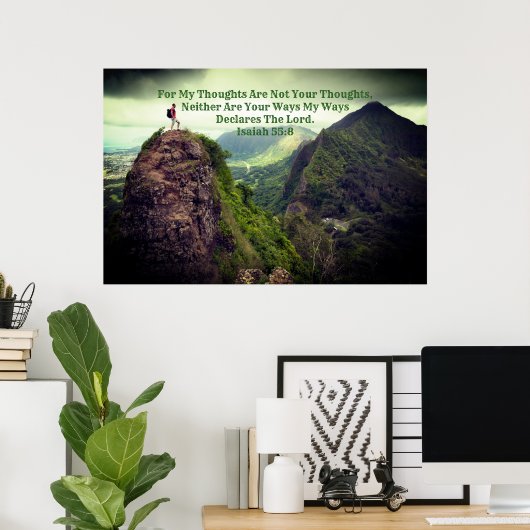 Poster "Mes pensées" Ésaïe 55:8 Prophétique anulé (Bureau à domicile)