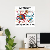 Poster Mes Pensées M'Échappent De Temps En Temps (Neuron) (Bureau à domicile)