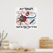 Poster Mes Pensées M'Échappent De Temps En Temps (Neuron) (Cuisine)