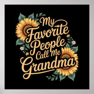 Poster Mes personnes préférées m'appellent grand-mère pou
