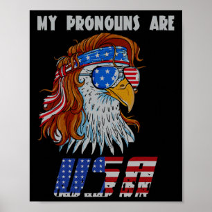 Poster Mes pronoms sont Drapeau des États-Unis George Was