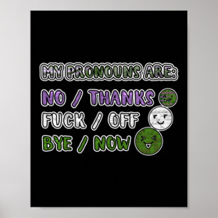 Poster Mes Pronononounes Sont Trio Genderqueer Drapeau Co