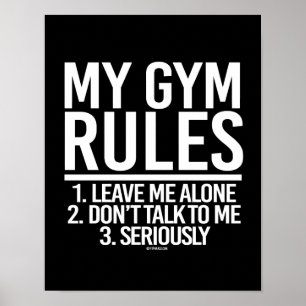 Poster Mes règles de gym - Laissez-moi seul - - Humour de