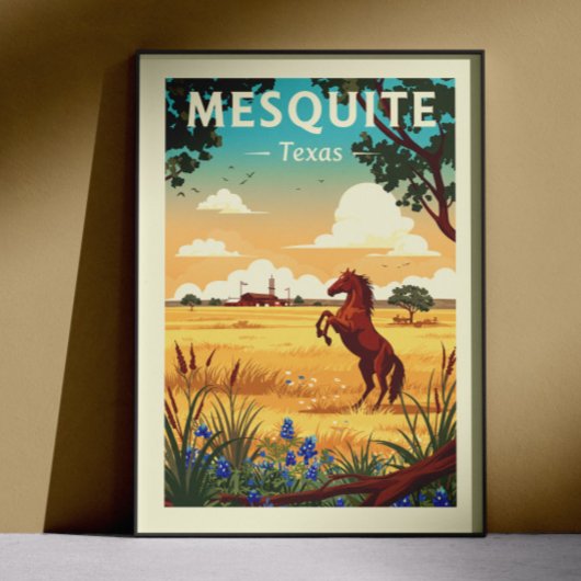 Poster Mesquite Texas vintage