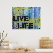 Poster Message Abstrait Live Life (Cuisine)