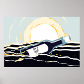 Poster Message Abstrait Sunsrise Ocean Dans Une Bouteille (Devant)
