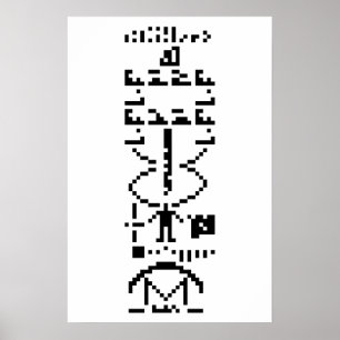 Poster Message binaire d'Arecibo 1974