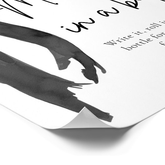 Poster Message Black Bow Moderne Dans Un Jeu De Signes À  (Coin)