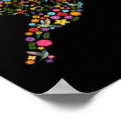 Poster Message caché subtil anti Trump colibri floral (Coin)