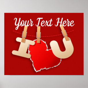 Poster Message d'amour clair et simple