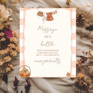 Poster Message d'amour dans une enseigne Baby shower bout