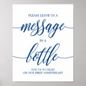 Poster Message dans un Mariage de bouteille Signal bleu C (Devant)