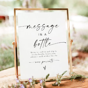 Poster Message dans un panneau de conseil Baby shower bou