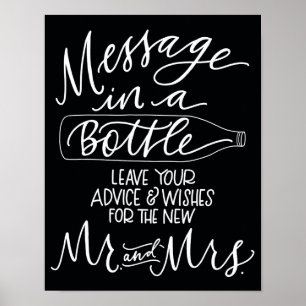 Poster Message dans un panneau Mariage de bouteille - Noi