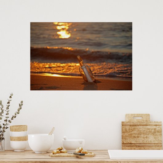 Poster Message dans une bouteille (Cuisine)