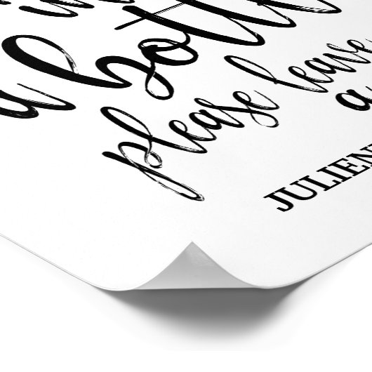 Poster Message dans une bouteille 8x10 Mariage Inscriptio (Coin)