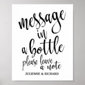 Poster Message dans une bouteille 8x10 Mariage Inscriptio (Devant)
