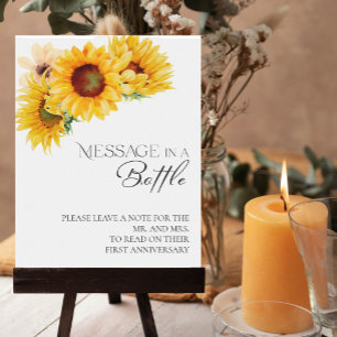 Poster Message dans une bouteille Boho Mariage du livre d