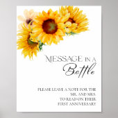 Poster Message dans une bouteille Boho Mariage du livre d (Devant)