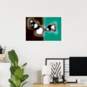 Poster Message dans une bouteille : Brown Abstrait, Turqu (Bureau à domicile)