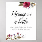 Poster Message Dans Une Bouteille Conseil Mariage Bourgog (Devant)
