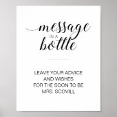 Poster Message dans une bouteille Conseils Vœux Enterreme (Devant)