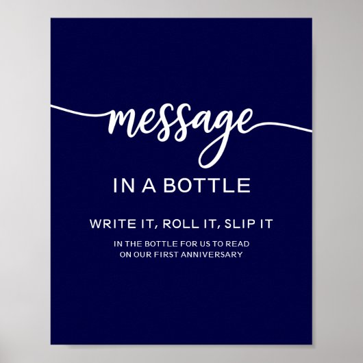 Poster Message Dans Une Bouteille Élégant Panneau De Mari (Devant)