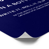 Poster Message Dans Une Bouteille Élégante Panneau Mariag (Coin)