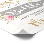 Poster Message dans une bouteille Fleurs Conseils et vœux (Coin)