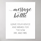 Poster Message Dans Une Bouteille Mariage Inscription Du  (Devant)