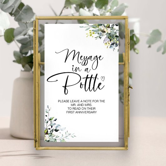 Poster Message dans une bouteille Mariage panneau du livr