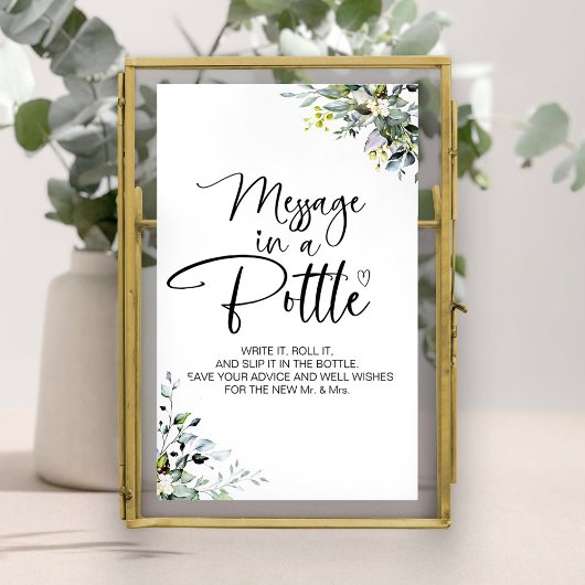Poster Message dans une bouteille Mariage panneau du livr
