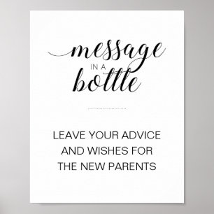 Poster Message Dans Une Bouteille Nouveau Baby shower De