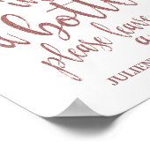 Poster Message dans une bouteille Rose Gold Parties scint (Coin)
