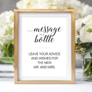 Poster Message Dans Une Bouteille Signer Mariage Livre D'