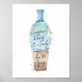 Poster Message d'aquarelle Abstraite sur le sable et la m (Devant)