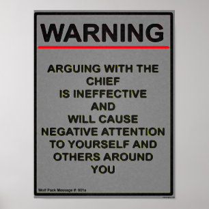 Poster Message d'avertissement de l'adjudant