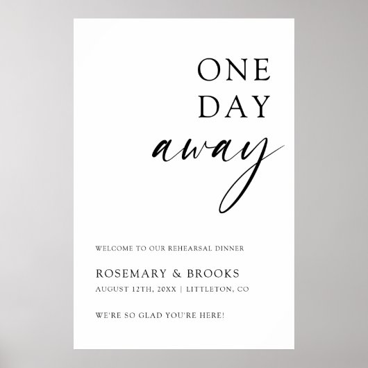 Poster Message de bienvenue pour la veille de mariage la  (Devant)