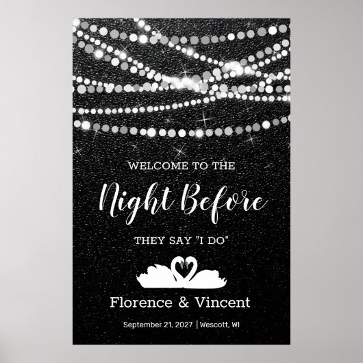 Poster Message de bienvenue pour le dîner de répétition d (Devant)