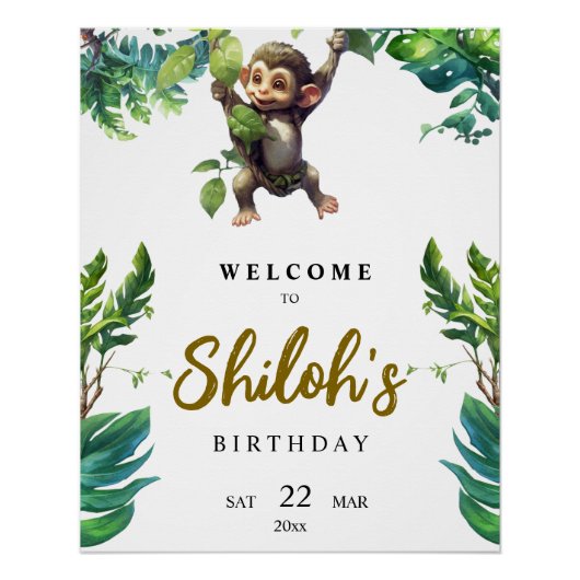 Poster Message de bienvenue pour le premier anniversaire (Devant)