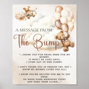 Poster MESSAGE DE BUMP Baby Shower JEU