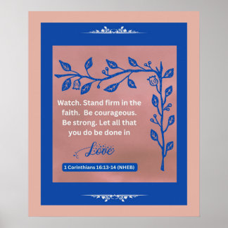 Poster Message de foi - 1 Corinthiens 16:13-24 - 20 x 24