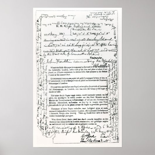 Poster Message de John Franklin (Devant)