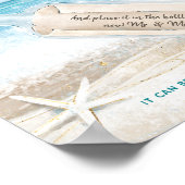 Poster Message de mariage à la plage dans une bouteille (Coin)